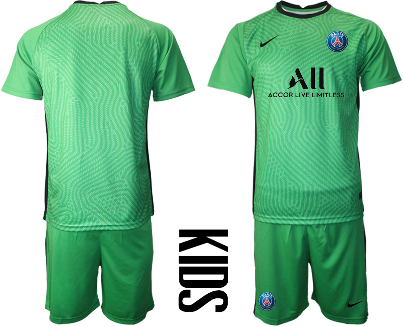 Men 2021 Paris Saint-Germain green goalkeeper soccer jerseys